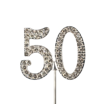 Diamant Zahl Pic Silber - 50